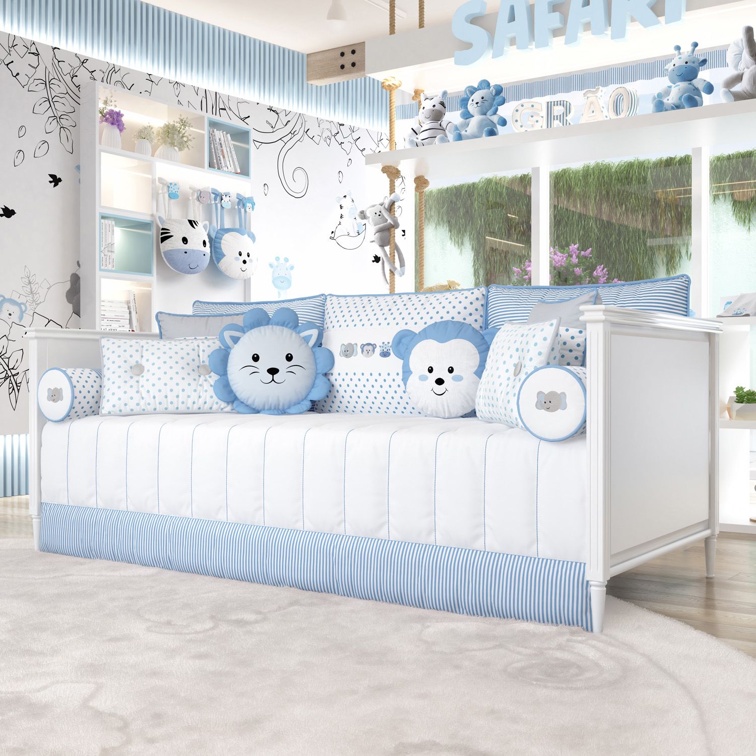 Kit Cama Babá Amiguinhos Safári