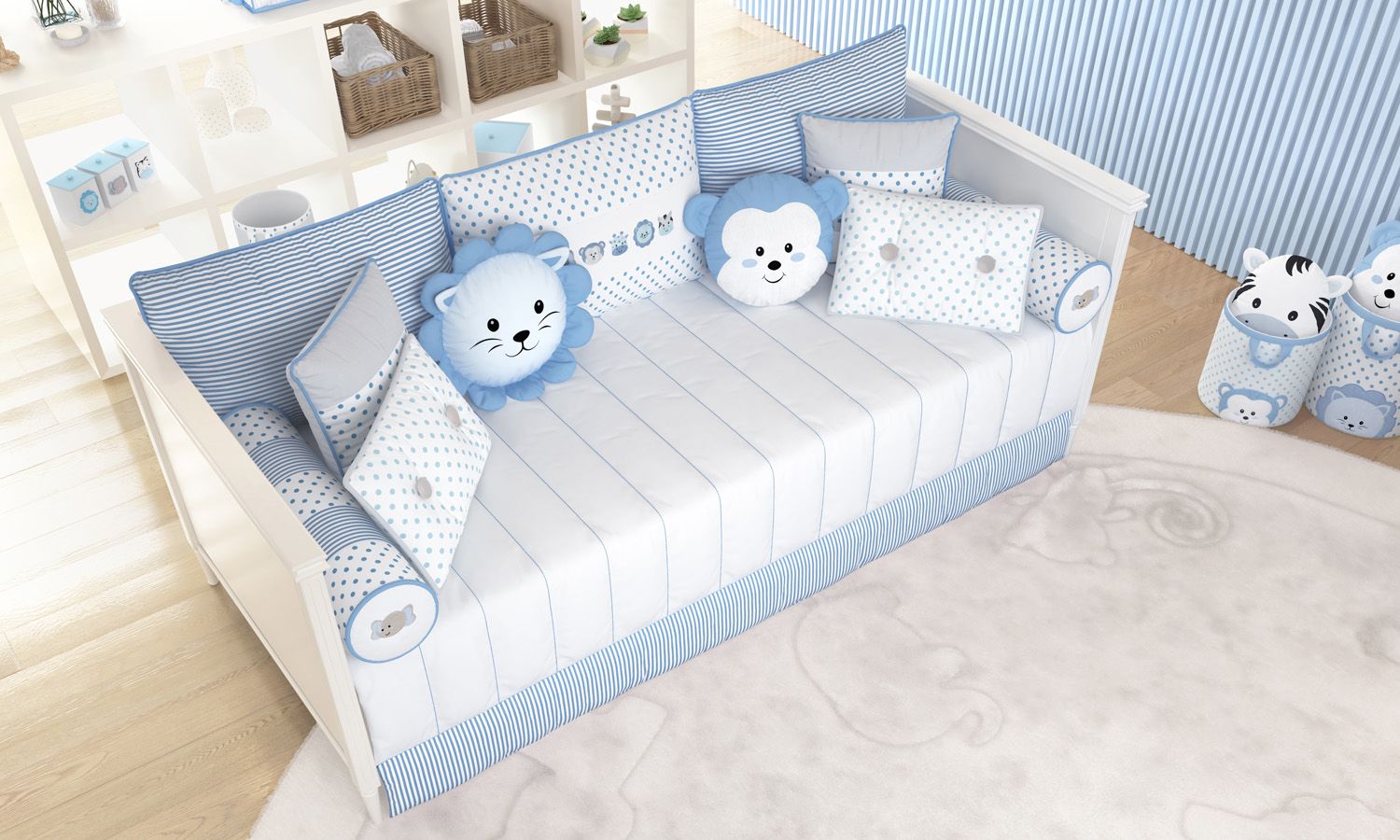 Kit Cama Babá Amiguinhos Safári