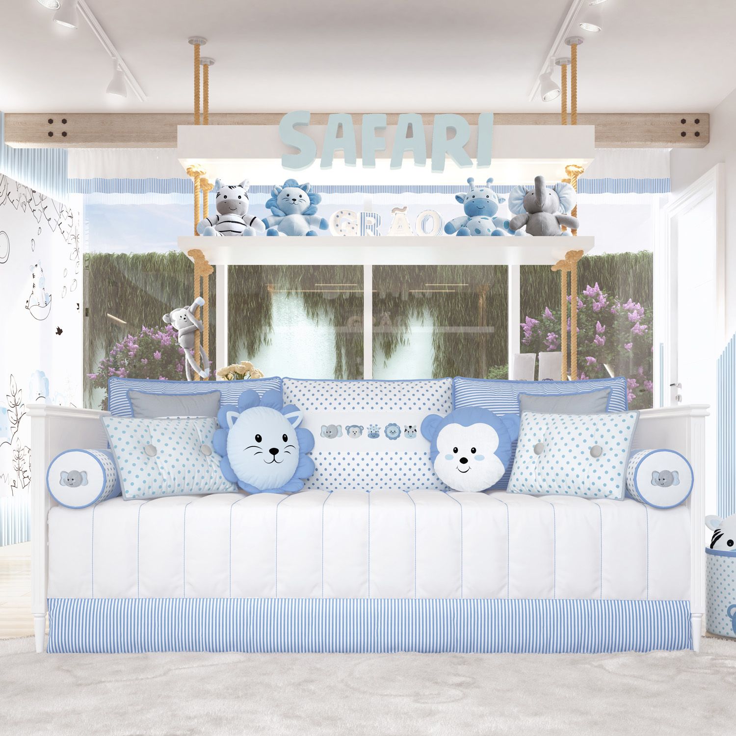Kit Cama Babá Amiguinhos Safári