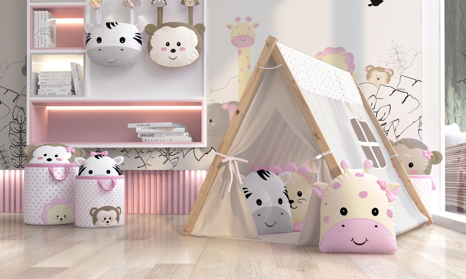 Cabana Quarto de Bebê Amiguinhos Safári