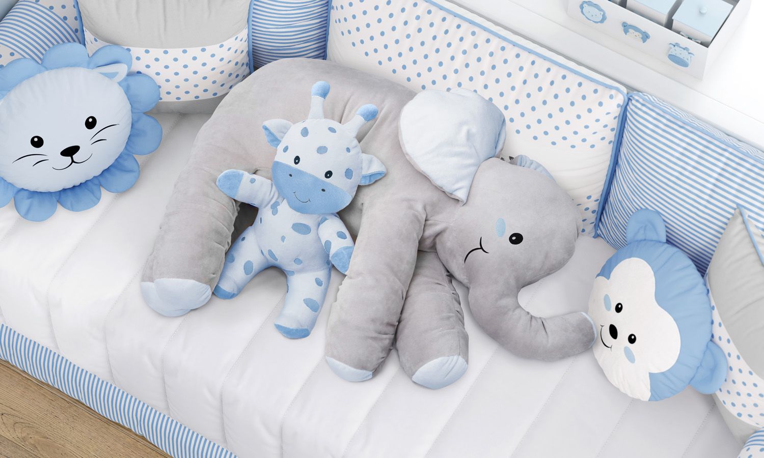 Almofada Travesseiro Elefante de Pelúcia 82cm