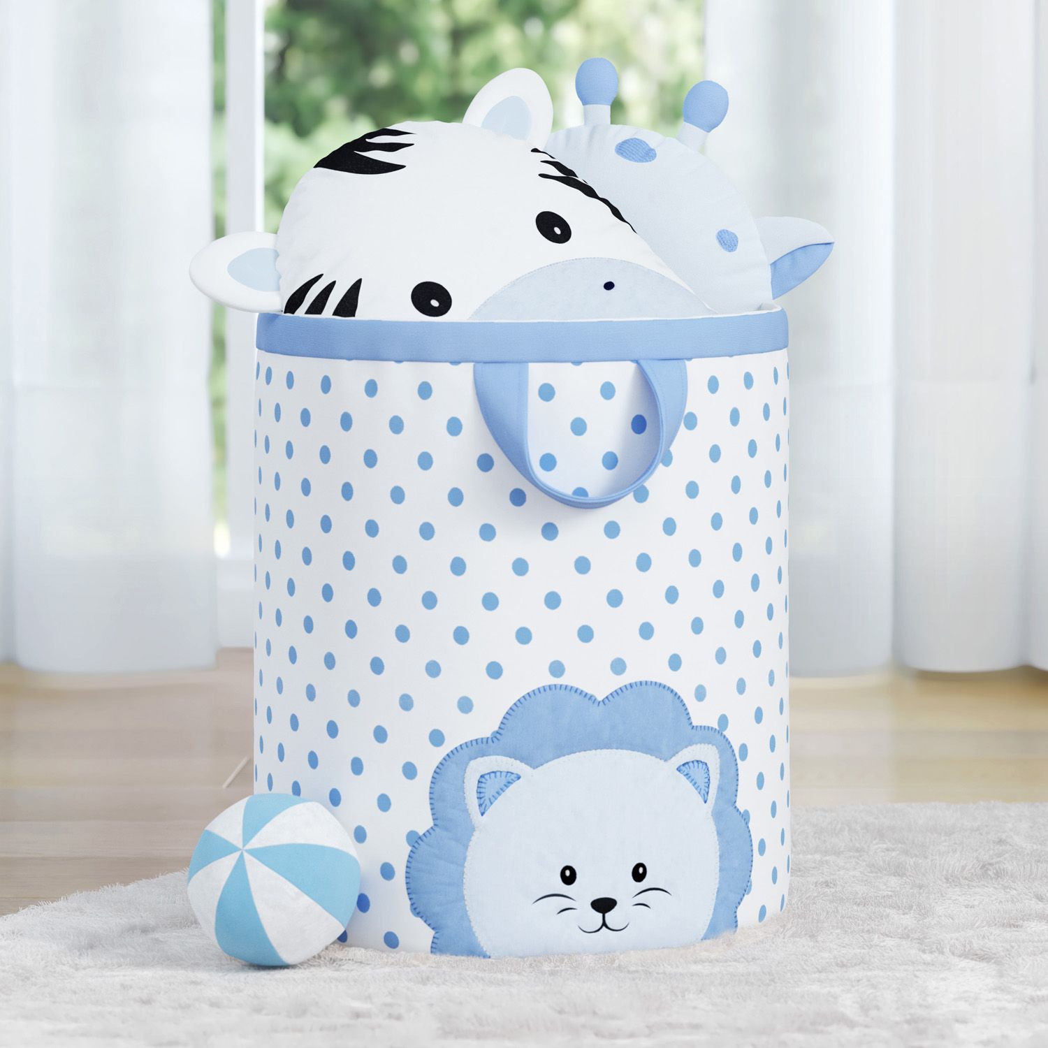 Cesto Organizador para Brinquedos Amiguinha Leoa Rosa 35cm