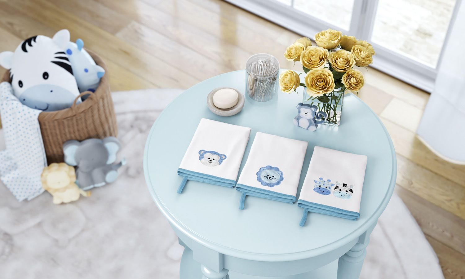 Jogo de Fraldas de Boca Malha Amiguinhos Safári