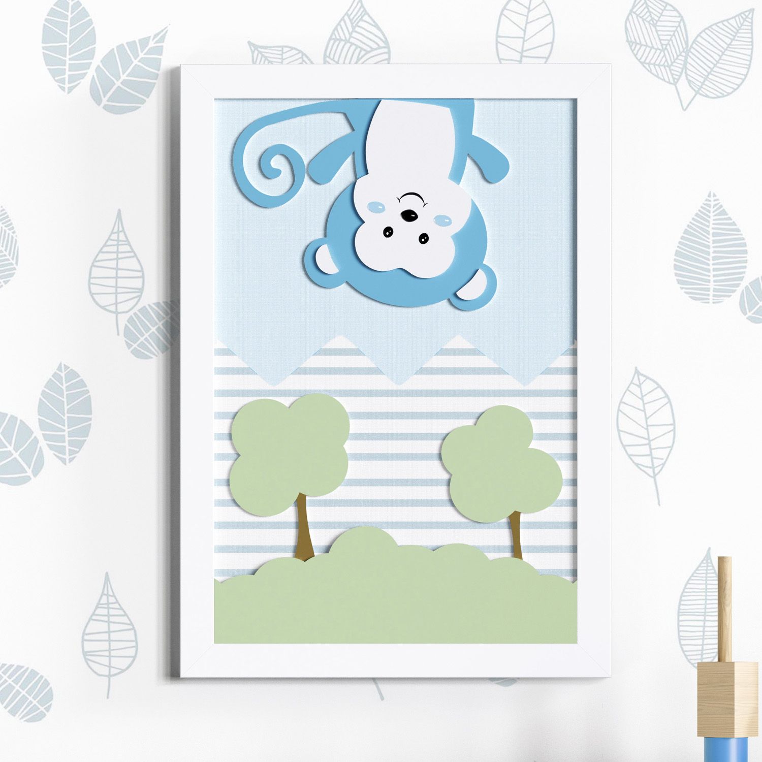 Quadro MDF Amiguinho Macaco 36cm