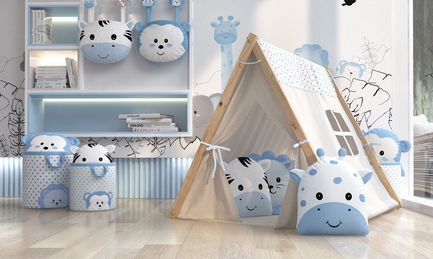 Cabana Quarto de Bebê Amiguinhos Safári