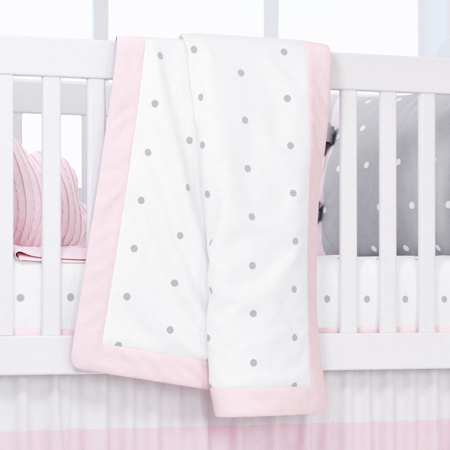 Manta Tricot Poá Azul 1,45m