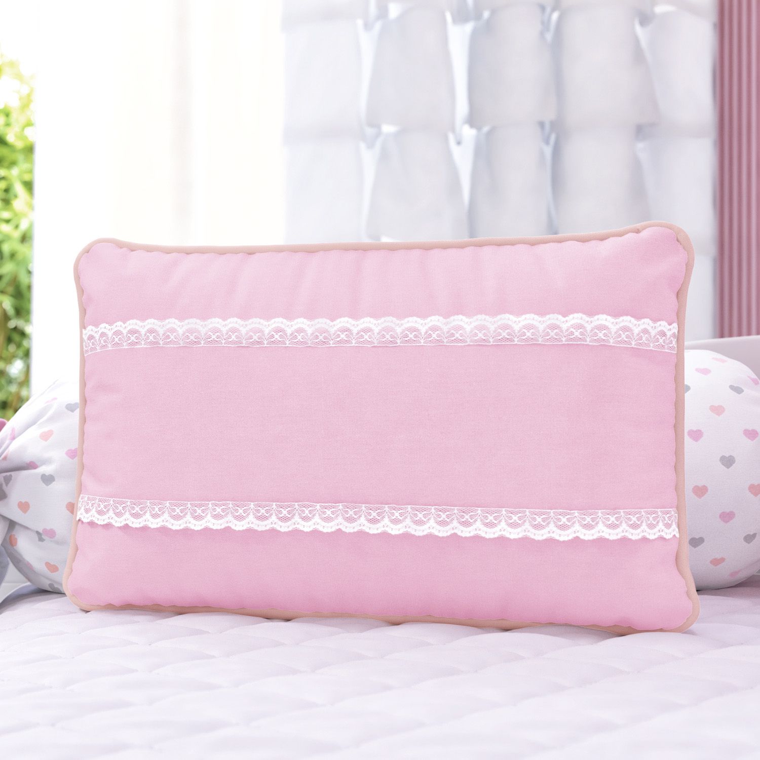 Almofada Rendinha Rosa 43cm