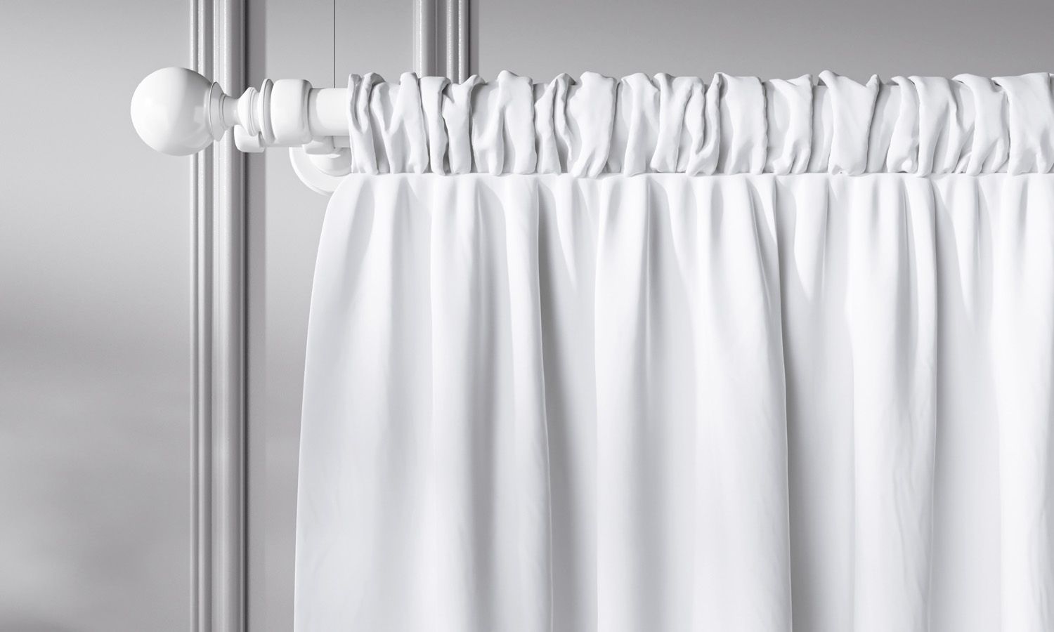 Cortina Clássica com Laços Rosa e Branco