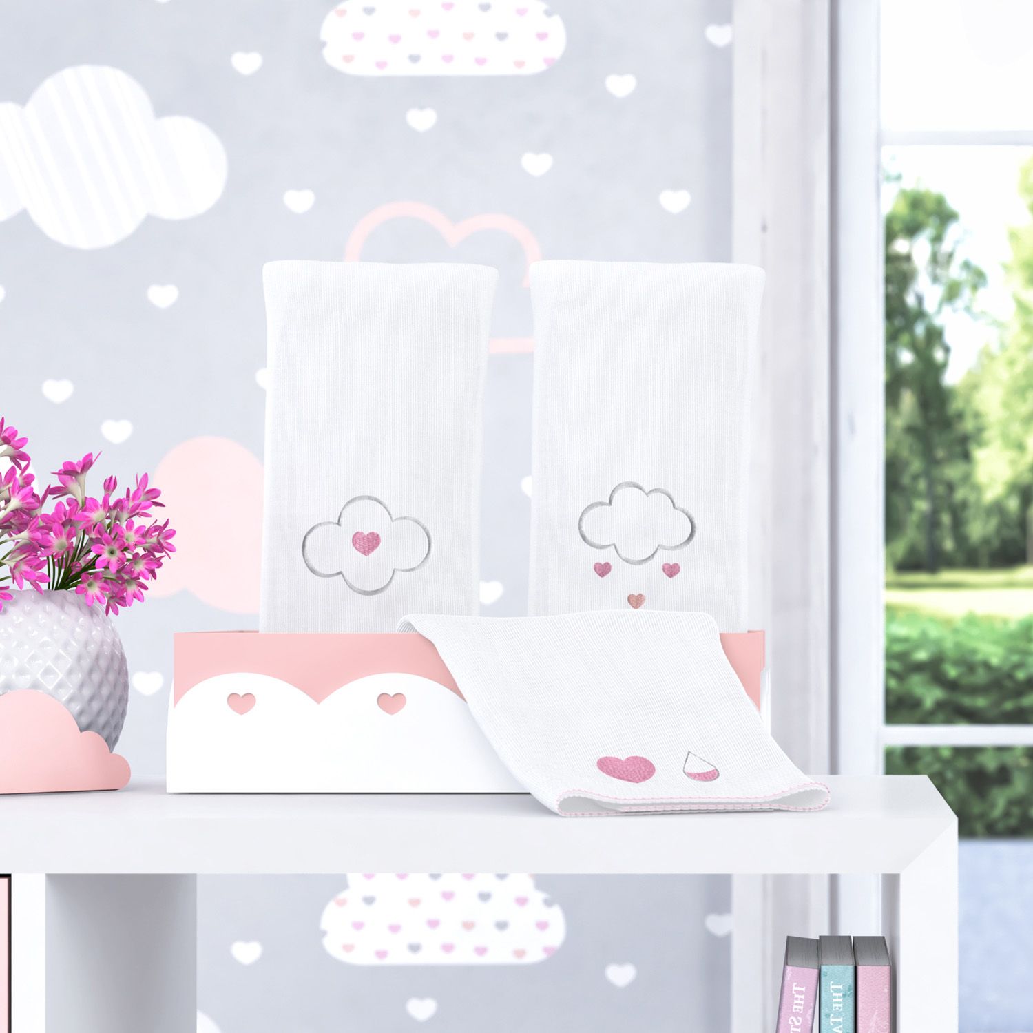 Jogo de Fraldas de Boca Chuva de Amor