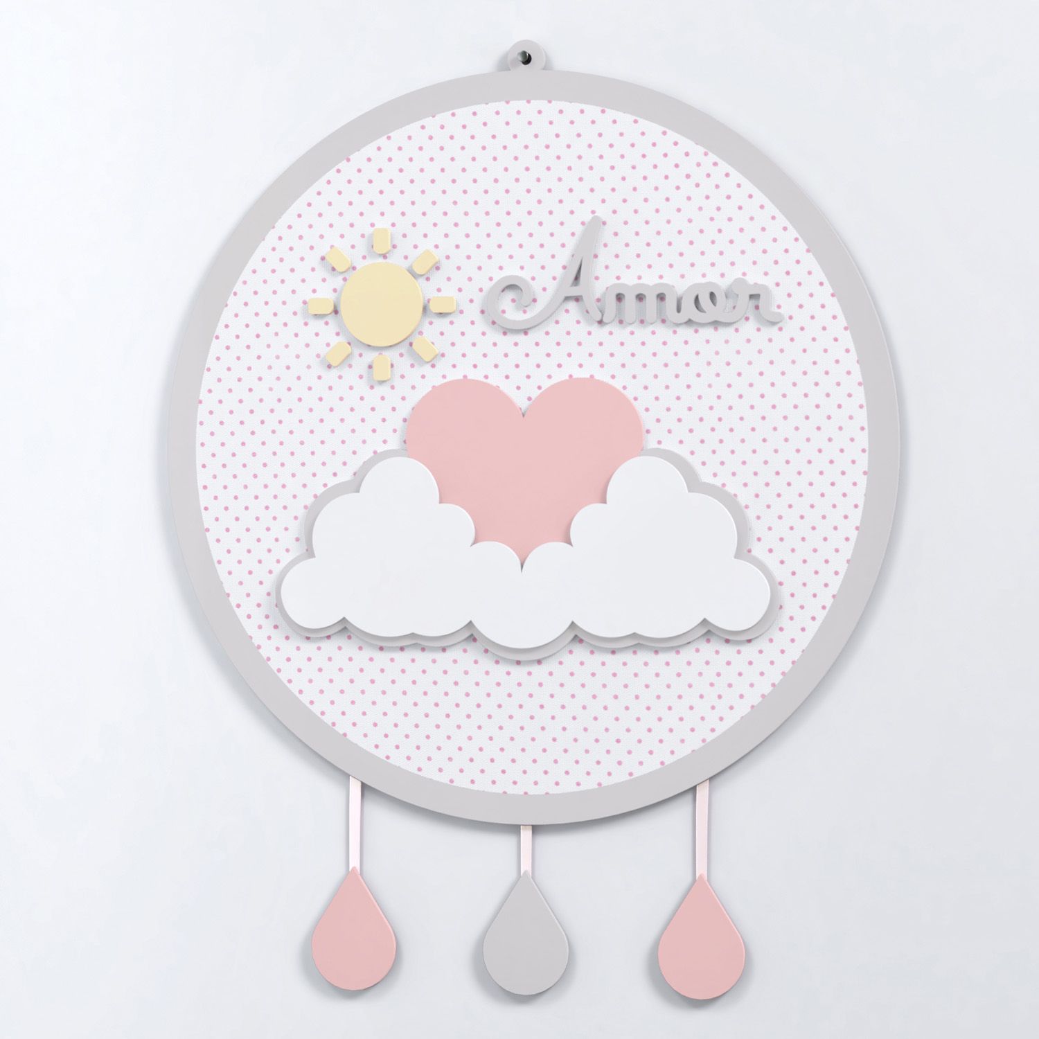 Porta Maternidade MDF Chuva de Amor