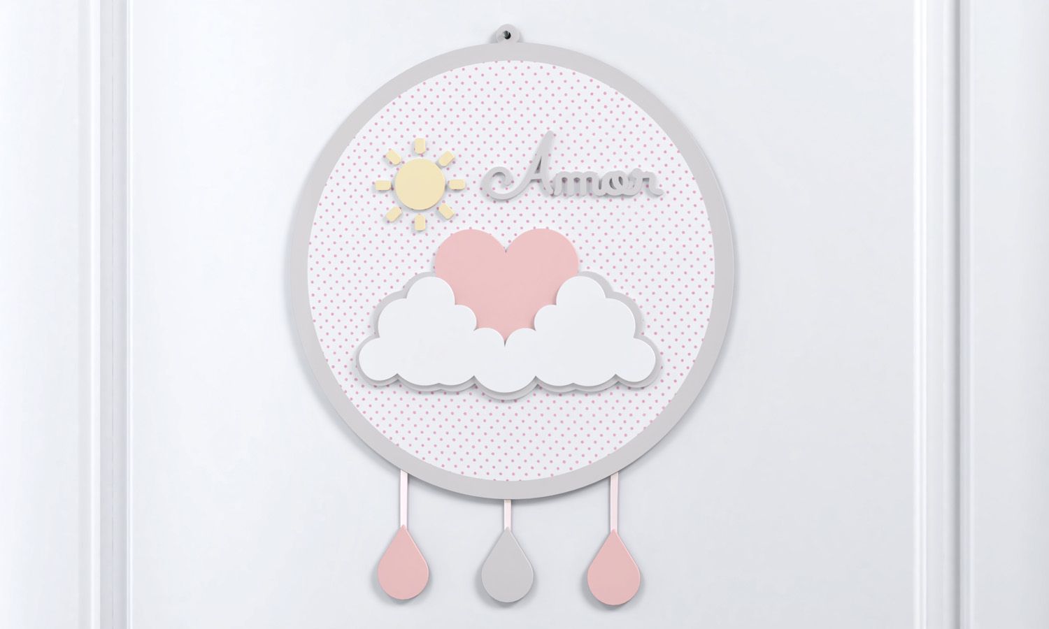 Porta Maternidade MDF Chuva de Amor