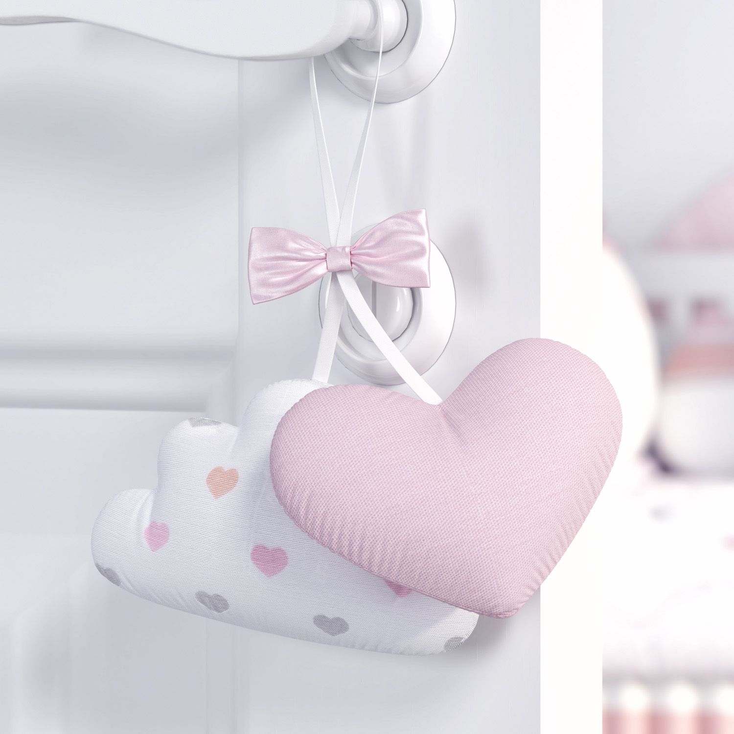 Enfeite para Puxador Nuvem e Coração