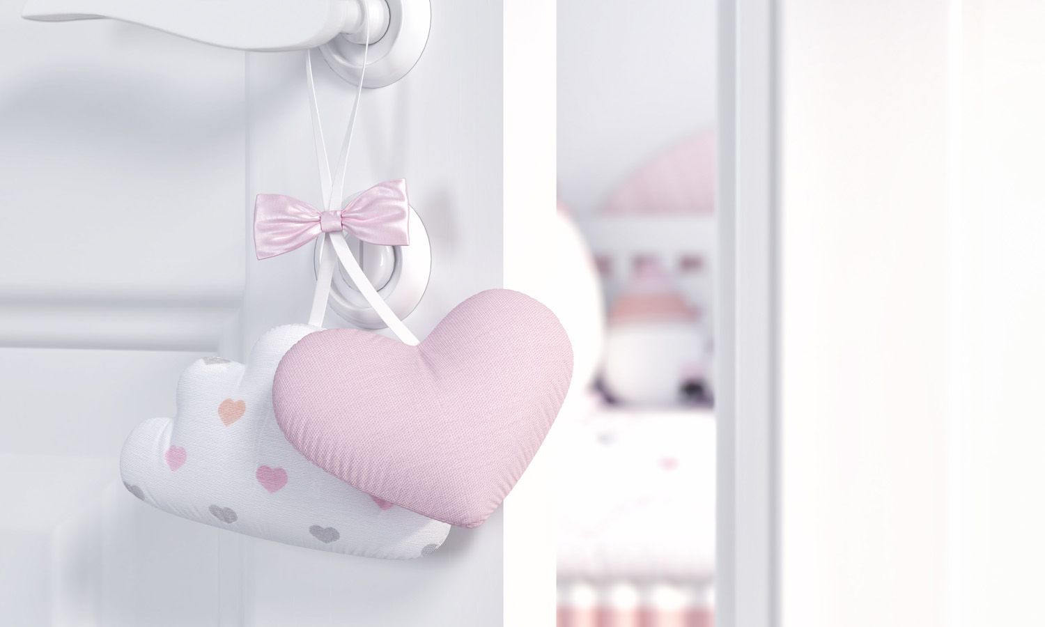 Enfeite para Puxador Nuvem e Coração