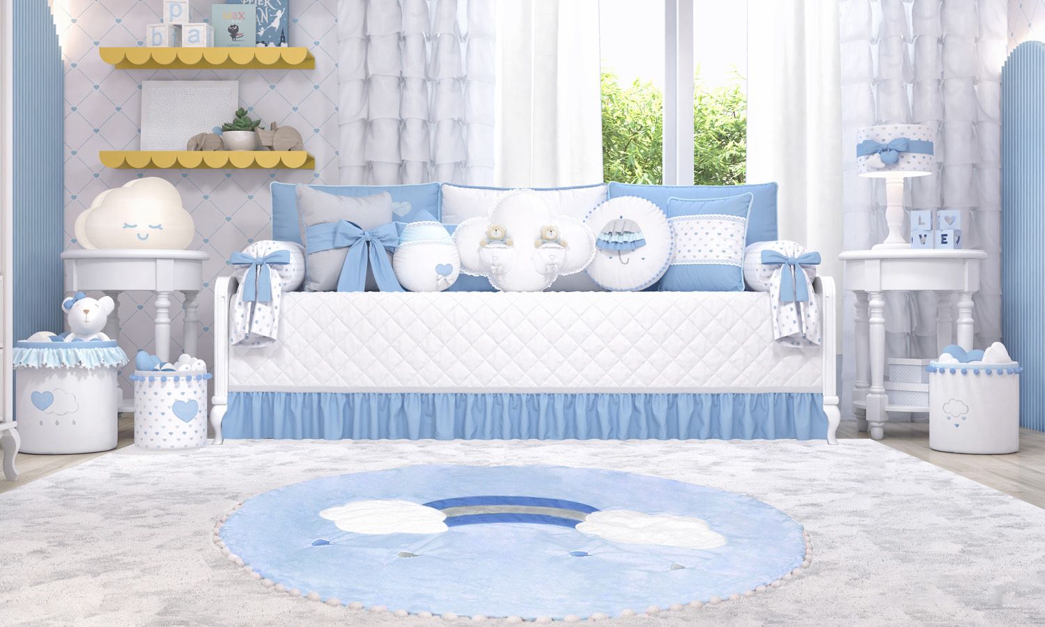 Kit Cama Babá Chuva de Amor